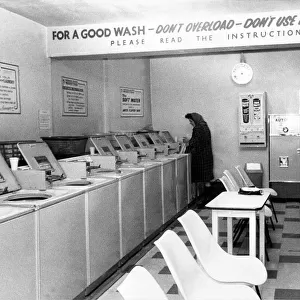 A typical laundry in January 1970. The Washerteria at Morpeth