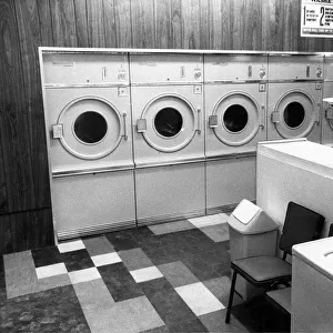 A typical laundry in January 1970. The Washing Well in Stobhill, Morpeth