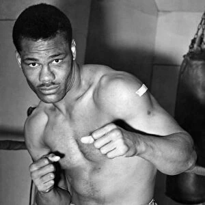 Typical pose by boxer Joe Bygraves. April 1958 P011984