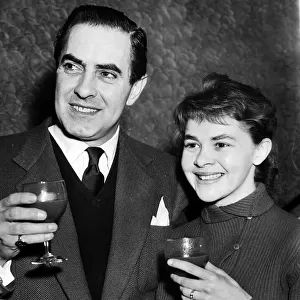 Tyrone Power actor with actress Dorothy Bromiley February 1956