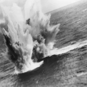 Depth Charge Explosion Over U-Boat 610, Print