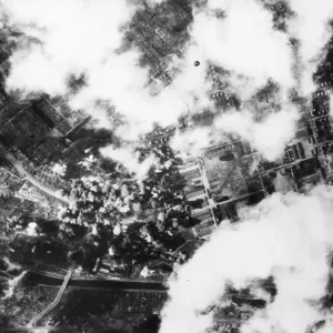 U.S.A.A.F. Liberators and Flying Fortresses Print, Berlin 1944 U.S.A.A.F. Liberators and Flying Fortresses Print, Berlin 1944