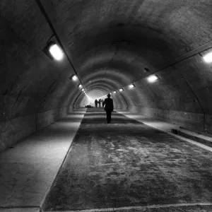 Sous le réservoir de Kielder, le tunnel qui donne accès à la tour de contrôle.