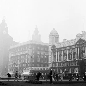 Unemployed and views of Liverpool, Merseyside, 30th November 1962