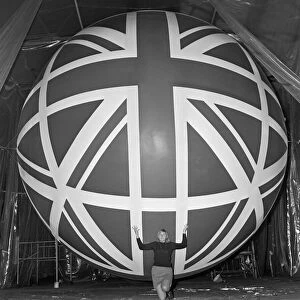 Union Jack Giant Balloon at Expo 70 Pretty receptionist
