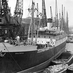 The United Baltic Corporation cargo / passenger ship Baltavia tied up alongside a Pool of