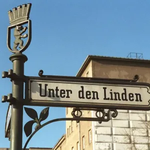 Unter den Linden sign, February 1990 Unter den Linden sign, February 1990