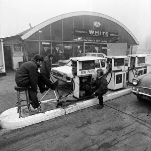 Unusual / Humour / Car. Due to the Electricians strike the petrol pumps at White Service