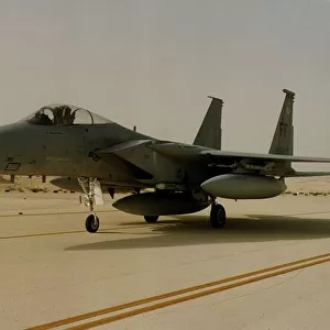 A USAF McDonnell F15 Eagle during Gulf war in Saudi Arabia