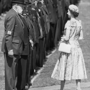 V. Cs Parade in Hyde Park. The Queen talks to some of the veterans during her V. Cs Parade in Hyde Park. The Queen talks to some of the veterans during her