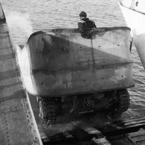 Valentine DD Tanks in Training Exercise Print, 3rd May 1944 Valentine DD Tanks in Training Exercise Print, 3rd May 1944