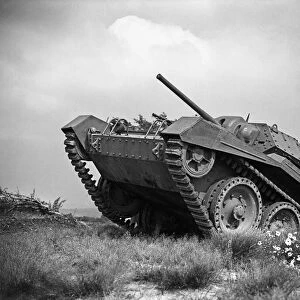 Valentine tanks on exercise on Salisbury Plain during Second World War