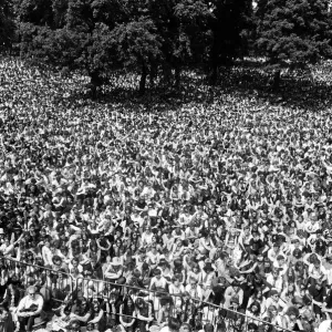 Part of the vast crowd gathered in Hyde Park for the free concert given by the Rolling Part of the vast crowd gathered in Hyde Park for the free concert given by the Rolling