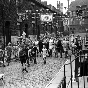 VE Day celebrations in the back streets of Manchester n to mark the Allied victory in VE Day celebrations in the back streets of Manchester n to mark the Allied victory in