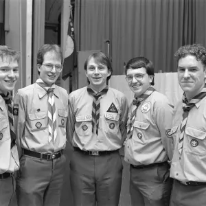 Venture Scouts Receive Queen's Scout Certificate Print