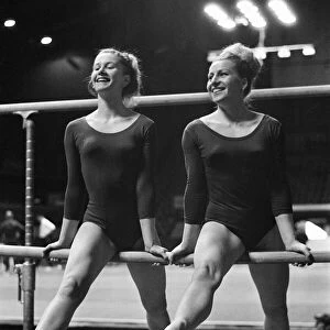 Vera Caslavska (right), Gymnast from Czechoslovakia, in the UK to compete in an