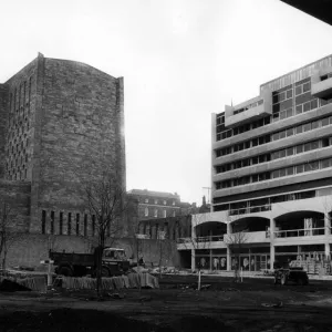 The De Vere Hotel, which is nearing completion, overlooked by Conventry Cathedral