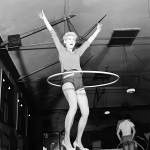 The Vernon Girls, singing and dance group, pictured trying out Hula hoops during The Vernon Girls, singing and dance group, pictured trying out Hula hoops during