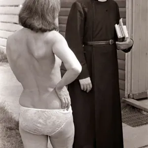 Vicar Visits Nudist Camp Print August 1969