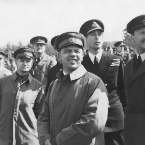 Vice Admiral Lord Louis Mountbatten and members of the Russian Military Mission watch a