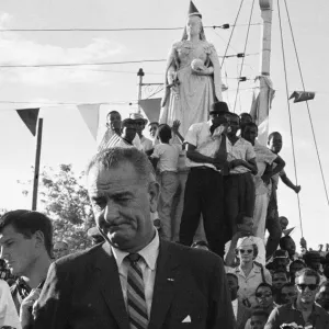 Lyndon B. Johnson at Jamaican Independence Celebrations Print