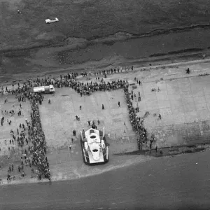 The Vickers Hovercraft has a trial run between Moreton, Wallasey, and Rhyl, North Wales The Vickers Hovercraft has a trial run between Moreton, Wallasey, and Rhyl, North Wales