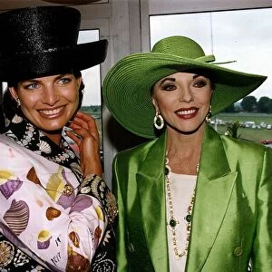 Victoria Tucker the girlfriend of Lord White of Hull at Derby Day with Joan Collins