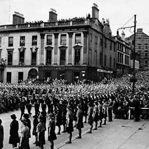 Victory Parade through George Square Glasgow at the end of World War Two June 1946