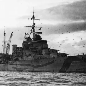 Print of HMS Nigeria, Mauritius Class Cruiser Print of HMS Nigeria, Mauritius Class Cruiser