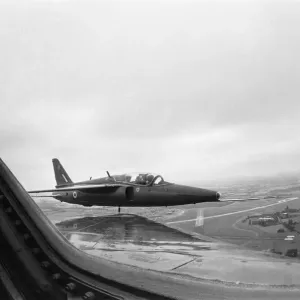 The view from the cockpit of a Red Arrow as they over fly RAF Little Rissington home of The view from the cockpit of a Red Arrow as they over fly RAF Little Rissington home of