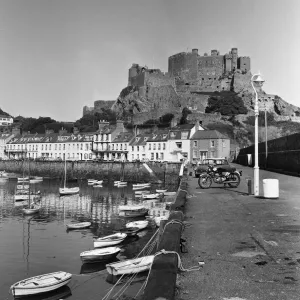 A view of Gorey Harbour on the island of Jersey, Channel Islands A view of Gorey Harbour on the island of Jersey, Channel Islands