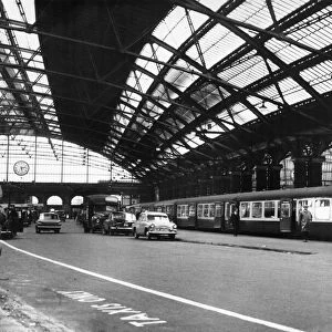 View inside Lime Street Railway Station in central Liverpool, showing the 2