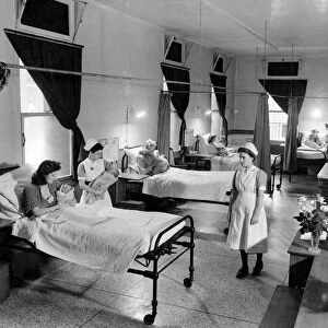 View of nurses and patients on Maternity Ward C at University College Hospital