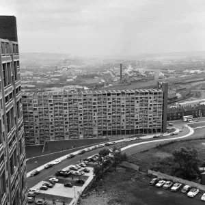 Print of Park Hill flats in Sheffield, 1967 Print of Park Hill flats in Sheffield, 1967