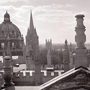View from the rooftop of Oxford university aerial view acedemic institutions roof