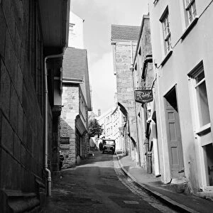 A view of Rue Berthelot in St Peter Port on the island of Guernsey, Channel Islands