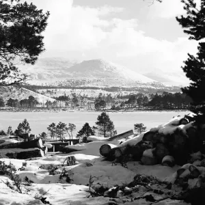 View showing Cairngorm mountain from Glen Mor Lodge in Invernesshire in the Highlands of View showing Cairngorm mountain from Glen Mor Lodge in Invernesshire in the Highlands of