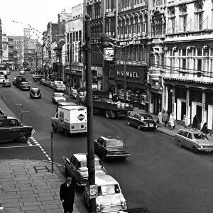 A view of St Mary Street, including Howells department store. Cardiff, Wales