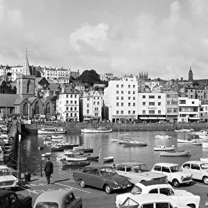 A view of St Peter port harbour on the island of Guernsey, Channel Islands