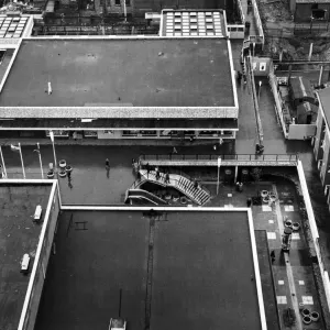 A view of Strand Shopping Centre, Bootle, Merseyside, from the nearby 21 storey block of A view of Strand Shopping Centre, Bootle, Merseyside, from the nearby 21 storey block of