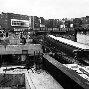 View from the temporary bridge over New Street Station looking towards the new Savoy