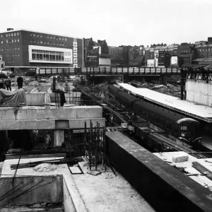 View from the temporary bridge over New Street Station looking towards the new Savoy