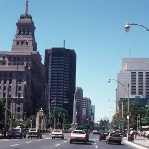 View along University Avenue Toronto in Ontario Canada