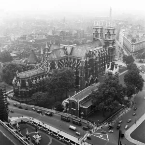 View of the Westminster Abbey seen from the top of the Queen Elizabeth Tower View of the Westminster Abbey seen from the top of the Queen Elizabeth Tower