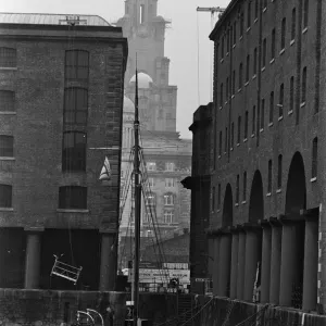 Views of Albert Dock, Liverpool. 29th January 1986