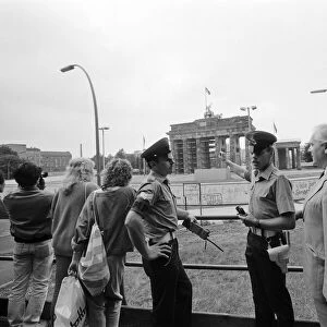 Views of the Berlin Wall, Germany. Pictured are Royal Military Police. 7th August 1986