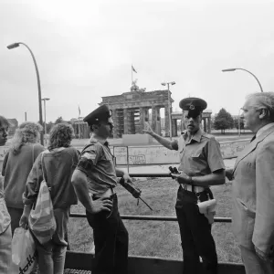 Views of the Berlin Wall, Germany. Pictured are Royal Military Police. 7th August 1986 Views of the Berlin Wall, Germany. Pictured are Royal Military Police. 7th August 1986