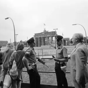 Views of the Berlin Wall, Germany. Pictured are Royal Military Police. 7th August 1986 Views of the Berlin Wall, Germany. Pictured are Royal Military Police. 7th August 1986