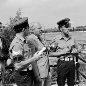 Views of the Berlin Wall, Germany. Pictured are Royal Military Police. 7th August 1986 Views of the Berlin Wall, Germany. Pictured are Royal Military Police. 7th August 1986