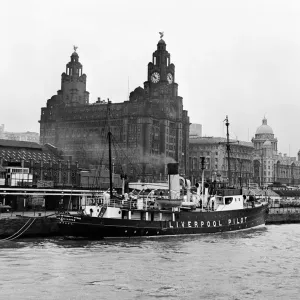 Views of Liverpool, Merseyside, 13th May 1954. Docks and Harbour Board Pilot Ship in dock Views of Liverpool, Merseyside, 13th May 1954. Docks and Harbour Board Pilot Ship in dock